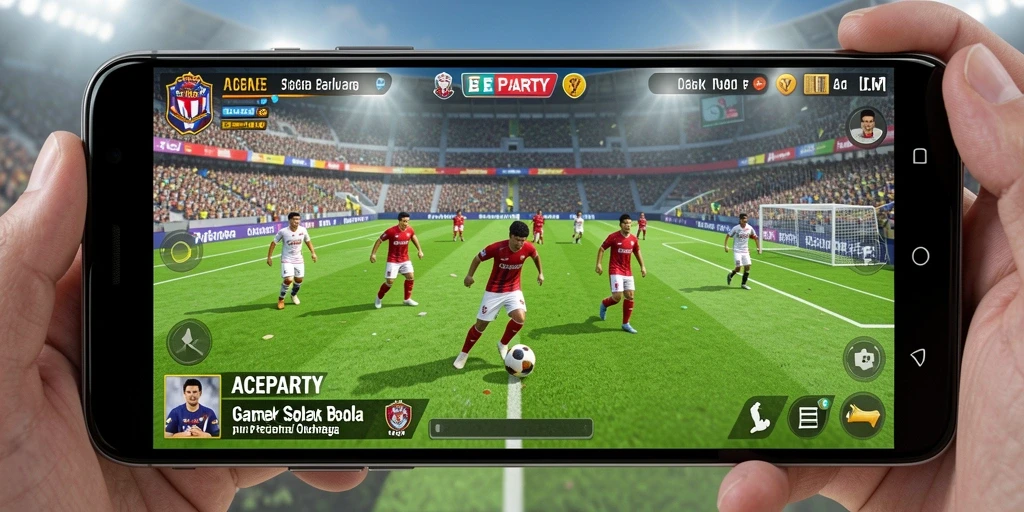 Tampilan gameplay <strong>ACEPARTY</strong> dengan aksi sepak bola yang mendebarkan.