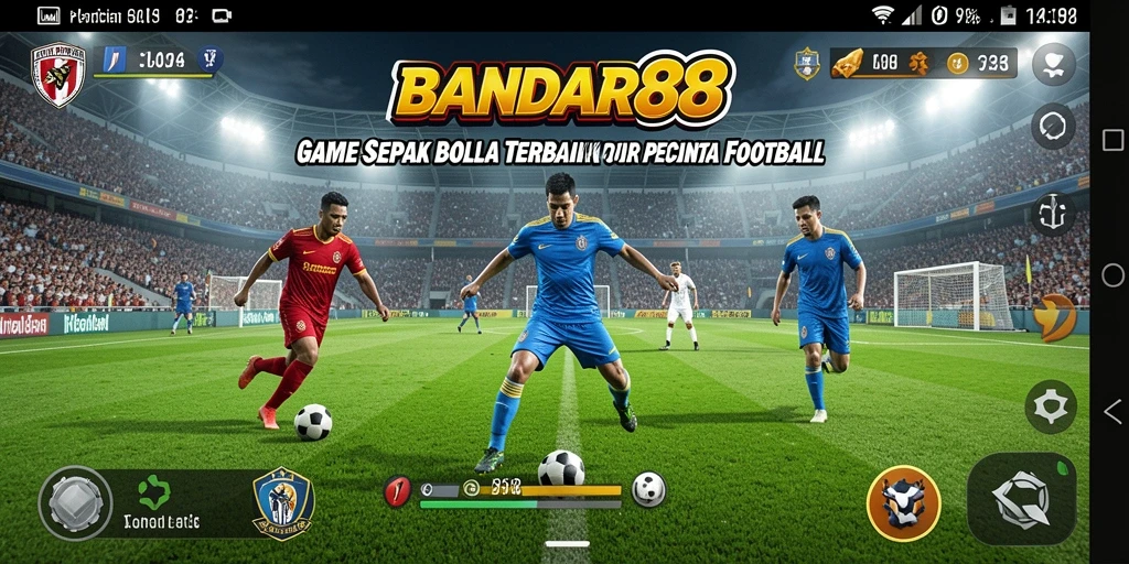 Screenshot utama BANDAR88 dengan tampilan seru gameplay sepak bola.