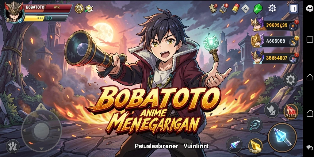 Gameplay BOBATOTO menunjukkan aksi karakter anime yang seru.