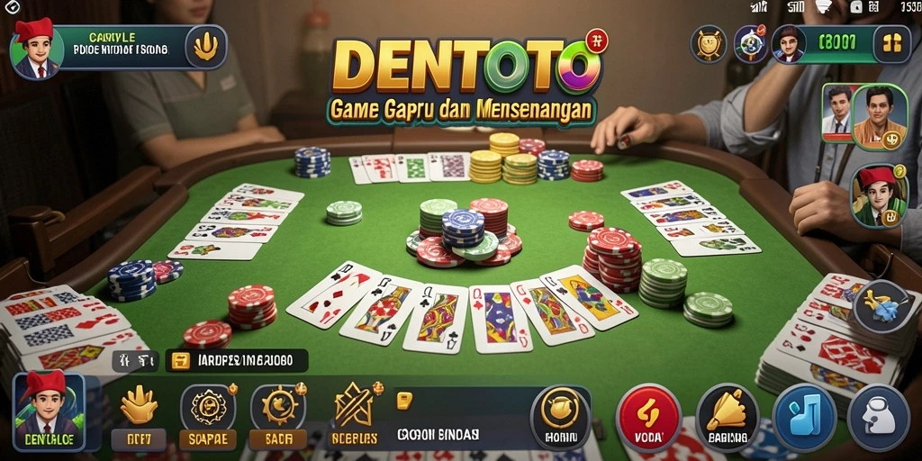 Tangkapan layar gameplay DENTOTO yang menunjukkan suasana bermain Gaple.