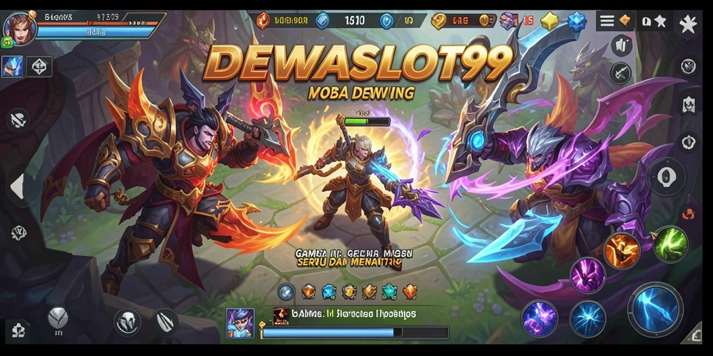 Tampilan gameplay seru dalam DEWASLOT99 yang menunjukan pertarungan antar karakter.