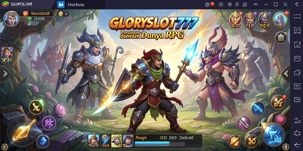 Tampilan gameplay RPG yang mendebarkan di GLORYSLOT777.