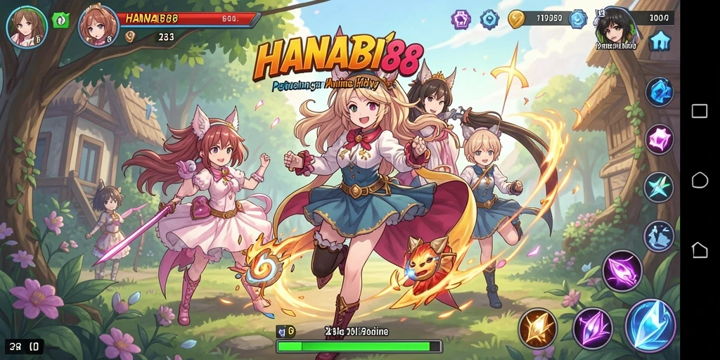Tampilan gameplay seru yang penuh warna dari HANABI88.