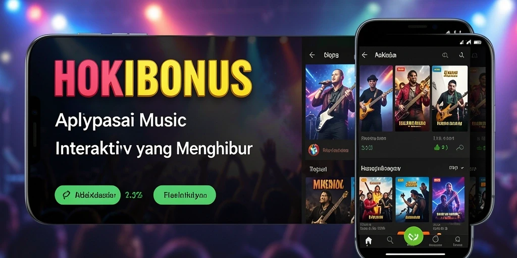 Screenshot gameplay interaktif HOKIBONUS dengan alat musik dan lagu.
