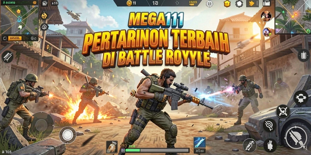 Screenshot gameplay Battle Royale MEGA111 yang mendebarkan