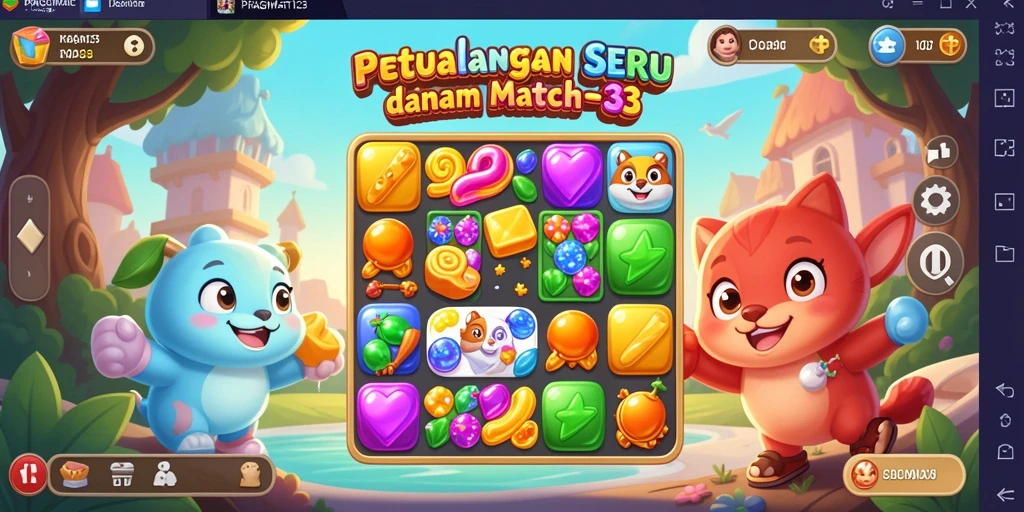 Screenshot gameplay PRAGMATIC123 dengan aksi match-3 yang seru.