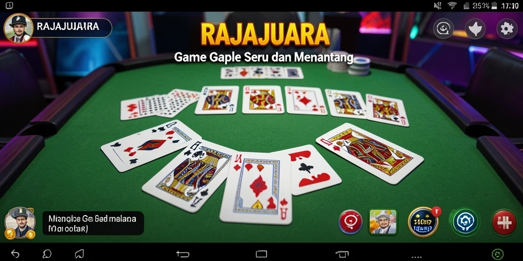 Tangkapan layar menunjukkan gameplay seru Gaple RAJAJUARA.