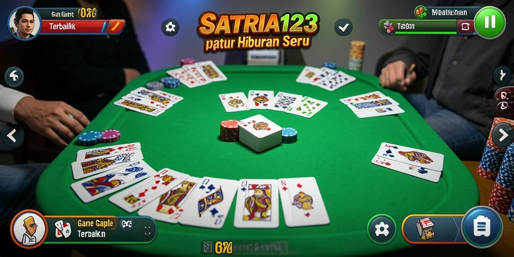 Tampilan gameplay SATRIA123 yang seru dan menarik saat bermain Gaple.