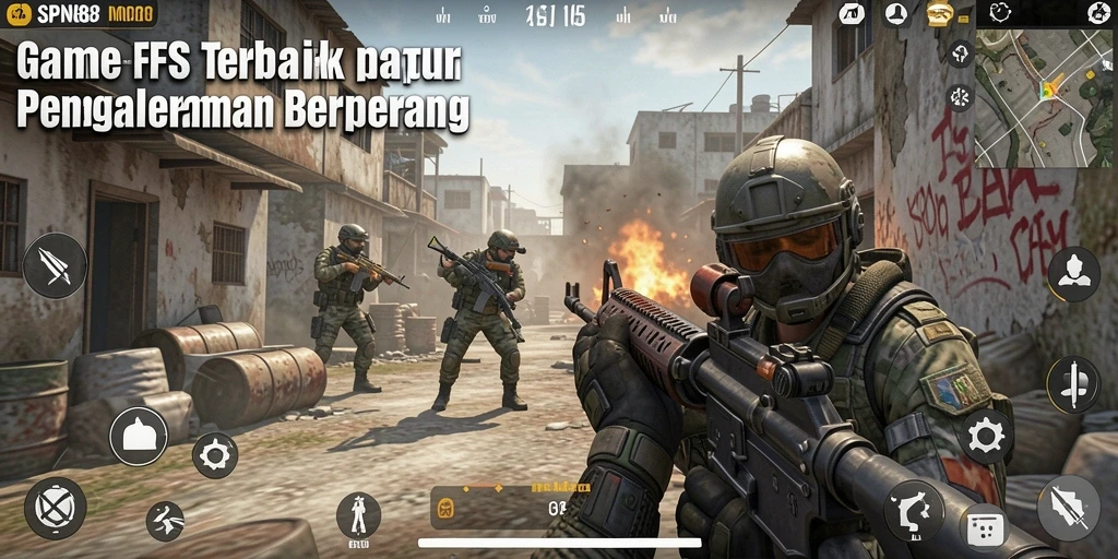 Screenshot <strong>SPN88</strong> menunjukkan aksi intens dalam pertempuran FPS.