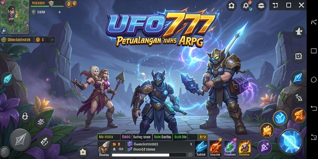 Screenshot gameplay <strong>UFO777</strong> menunjukkan pertarungan epik di dunia fantasi.